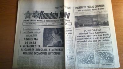 ziarul romania libera 13 ianuarie 1984 -scrisoarea elenei ceausescu foto