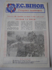FC Bihor - program supliment (februarie 1983) foto