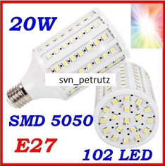 bec led e27 102 smd 20w lumina rece foto