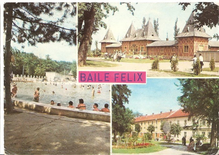 CPI (B1384) BAILE FELIX, MOZAIC 4 IMAGINI, EDITURA OSETCM, CIRCULATA 25.11.3 STAMPILE, TIMBRU IMPRIMA
