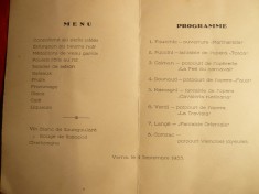Meniu si Program Artistic Varna 1933 -restaurant
