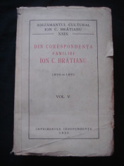 DIN CORESPONDENTA FAMILIEI ION C. BRATIANU 1890-1891 {1935, volumul 5} foto