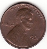 S.U.A. 1 CENT 1981