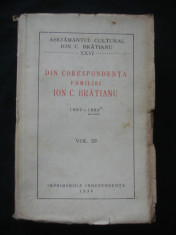 DIN CORESPONDENTA FAMILIEI ION C. BRATIANU 1887-1888 {1934, volumul 3} foto