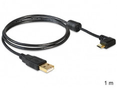 Cablu USB-A tata la USB micro-B tata in unghi de 90 grade stanga / dreapta - 83147 foto