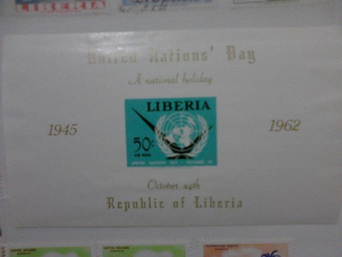 Liberia 1962 ONU colita nedantelata MNH MH