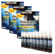 Minoxidil 5% Kirkland SPUMA impotriva caderii parului - Pachet 9 LUNI foto