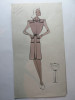 42 - MODA FEMININA VINTAGE ANII 1930 - 40. CROCHIU LITOGRAFIE 28 X15 CM