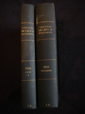 COLECTIUNE DE LEGI SI REGULAMENTE tomul IX partea I + II (1932) foto