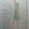 27 - MODA FEMININA VINTAGE ANII 1930 - 40. CROCHIU PE HARTIE GROASA - LITOGRAFIE 30 X 20 CM