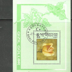 Azerbaijan 1996 - FLORI TRANDAFIRI, COLITA stampilata, B21