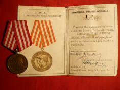 Medalie cu Brevet -Eliberarea de sub jugul fascist 1949 foto