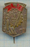 126 INSIGNA veche - FRONT UNIC -1 MAI 1949 -acul a fost cositorit(reparat) -starea care se vede