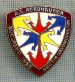 76 INSIGNA -A.S. AERONAUTICA -SECTIA NAVOMODELISM -BUCURESTI 1965 -starea care se vede