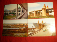 Set 7 Ilustrate Podul Nanking pe Fluviul Yang Tse - China foto