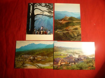 Set 4 Ilustrate Muntii Ching Kang -Locuri istorice China anii &amp;#039; 70 foto