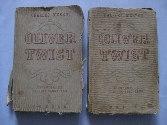 REDUCERE 20 LEI!!! OLIVER TWIST DE CH.DICKENS VOL.I SI II(TIPARITE LA ED.GORJAN IN ANII 30)