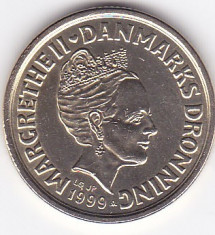 Moneda Danemarca 20 Kroner 1999 - KM#878 aUNC foto