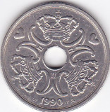 Moneda Danemarca 5 Kroner 1990 - KM#869.1 VF, Europa