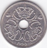 Moneda Danemarca 5 Kroner 1990 - KM#869.1 VF