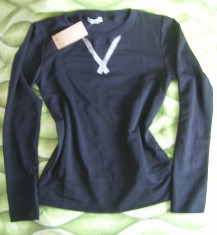 BLUZA NEAGRA DAMA, STIL SPORT, FERMOAR LATERAL, negru, marimea M, noua foto