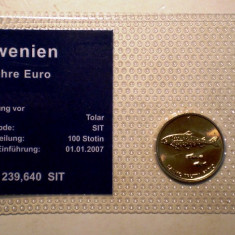 5.303 SLOVENIA SET 2 MONEDE UNC IN FOLDER 1T 2000, 1 EUROCENT 2007