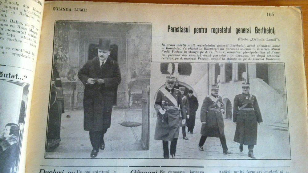 Revista oglinda lumii 12 februarie 1931 (parastasul generalului berthelot )  | Okazii.ro
