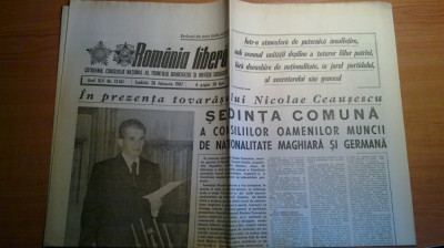 ziarul romania libera 28 februarie 1987 (cuvanatrea lui ceausescu ) foto
