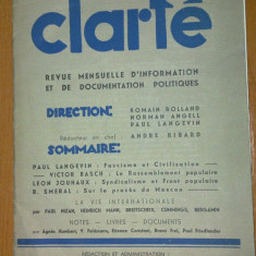 revista"clarte "in limba franceza 15 februarie 1937