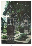 Carte postala(ilustrata)-MARAMURES-SAPANTA-Cimitirul vesel, Necirculata, Printata