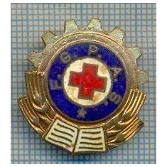 217 INSIGNA -F.G.P.A.S.-FRONTUL GATA PENTRU APARAREA SANITARA -crucea rosie -starea care se vede