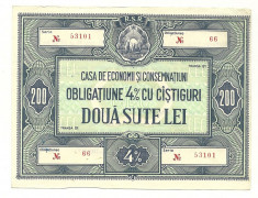 ROMANIA OBLIGATIUNE 200 LEI RSR foto