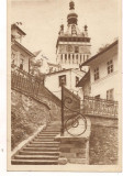 Carte postala(ilustrata)-SIGHISOARA -Turnul Ceasului, Circulata, Printata