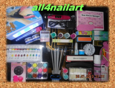 SET KIT PROFESIONAL UNGHII GEL LAMPA UV 36W GEL COVER 12 CULORI ACRILICE +12 CUTII GLITTER+10 PENSULE +4 GEL COLOR foto