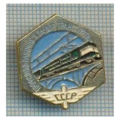 292 INSIGNA - transport feroviar - locomotiva electrica - URSS -scriere chirilica -starea care se vede