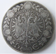 Austria 5 corona 1900 argint foto