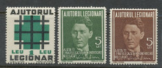 RFL ROMANIA 1940-1941 set 3 timbre de ajutor legionar neuzate fara sarniera foto