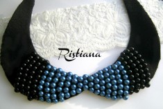 Guler, Perle, Peter Pann, Hand Made, Albastru, Detasabil foto