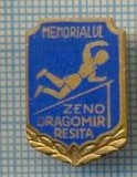 435 INSIGNA -MEMORIALUL ZENO DRAGOMIR RESITA -SARITOR CU PRAJINA -starea care se vede