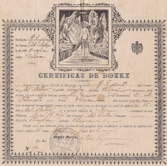 9. DOCUMENT VECHI - 1906 - CERTIFICAT DE BOTEZ foto