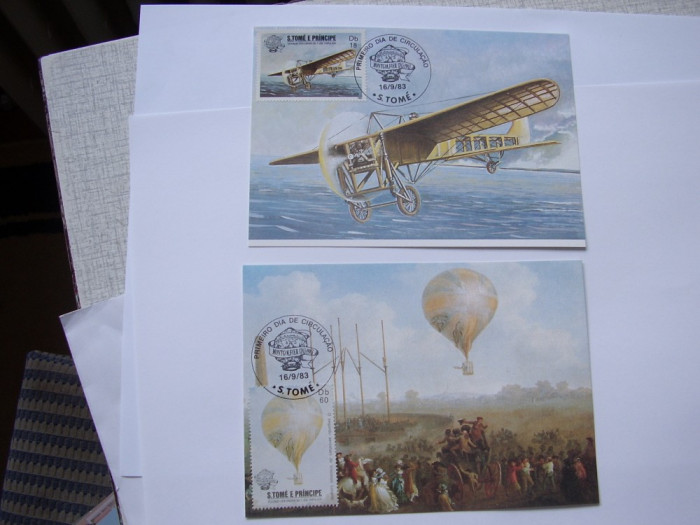 Sao Tome 1983 aviatie avioane baloane mi 830-837 maxime