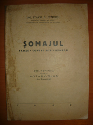 Stavri C. Cunescu - Somajul ( cauza, consecinte, remedii ) - 1932 foto