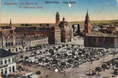 Carte postala CP BH001 Oradea Mare - Piata Unirii 1917 - necirculata foto