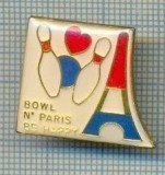 601 INSIGNA -BOWL N&#039; PARIS BE HAPPY - BOWLING - SPORTIVA - interesanta -starea care se vede