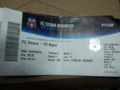 Bilet STEAUA - RAPID Campionat 24.09.2012 Stadion National Arena Tribuna II foto