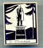 518 INSIGNA -T. G. Shevchenko -URSS -scriere chirilica -monument -starea care se vede