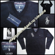 PULOVER BLEUMARIN BARBATI firma POLO by RALPH LAUREN EXCLUSIVE ANCHIOR 100% LANA NEW EDITION PULOVAR PLOVAR PULOVERE PLOVERE PLOVARE BARBATESTI foto
