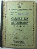 1 - CARNET SE ASIGURARE PE ANII 1934 - 1937 - MIERCUREA CIUC