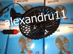 Ventilator auto 12V cu intrerupator si adaptor pentru bricheta masinii foto