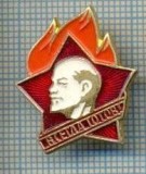 528 INSIGNA - ORGANIZATIA PIONIERILOR ,,V.I. LENIN&quot; -URSS -scriere chirilica -starea care se vede